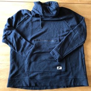 NIKE Cowl Neck Black Sweatshirt - Large